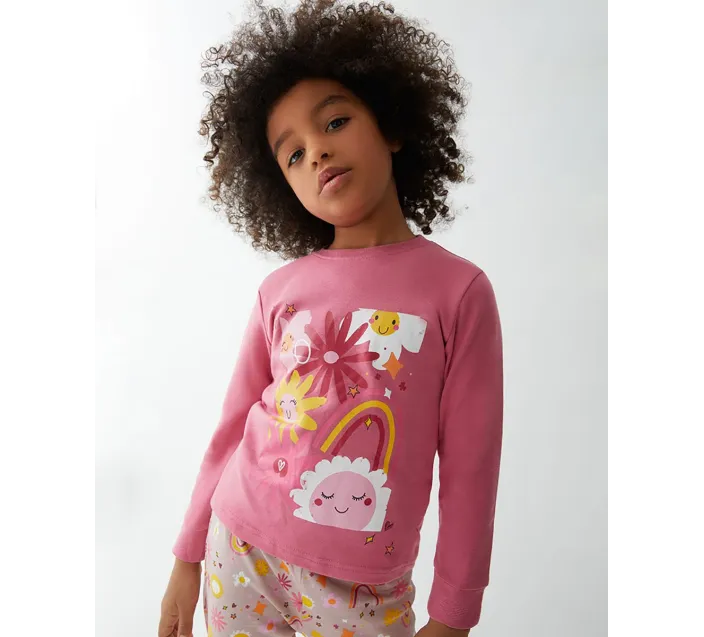 Pijama Infant M/L Niña Interlock Happy